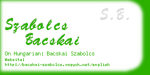 szabolcs bacskai business card